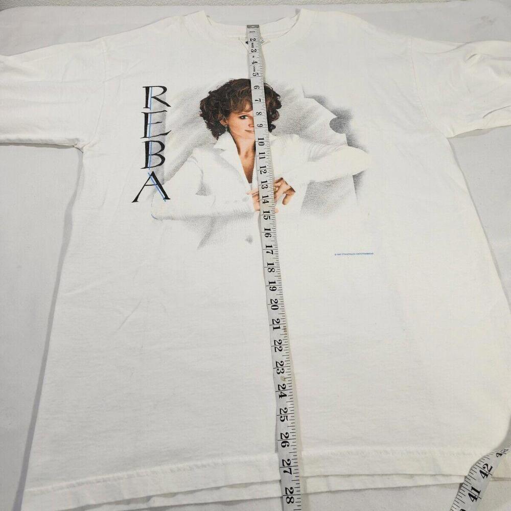 Vintage Reba Mcentire Tour Shirt White Graphic Tee 90s 1997 Large Made In USA - Picture 10 of 11